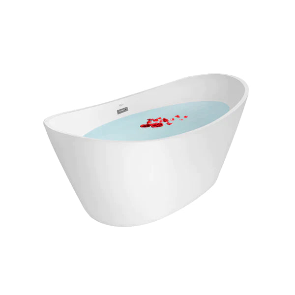 Empava 59 in. Modern Freestanding Soaking Bathtub in White Acrylic (59FT1518) 