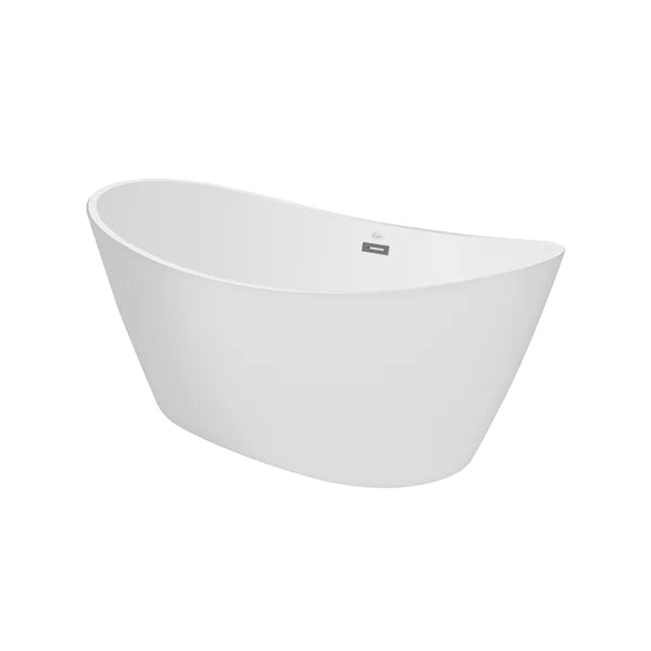 Empava 59 in. Modern Freestanding Soaking Bathtub in White Acrylic (59FT1518) 