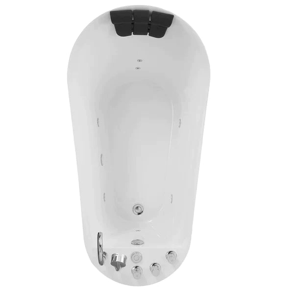 Empava 59 in. Oval Freestanding Jetted Bathtub in White Acrylic (59AIS04) 