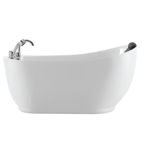 Empava 59 in. Oval Freestanding Jetted Bathtub in White Acrylic (59AIS04) 