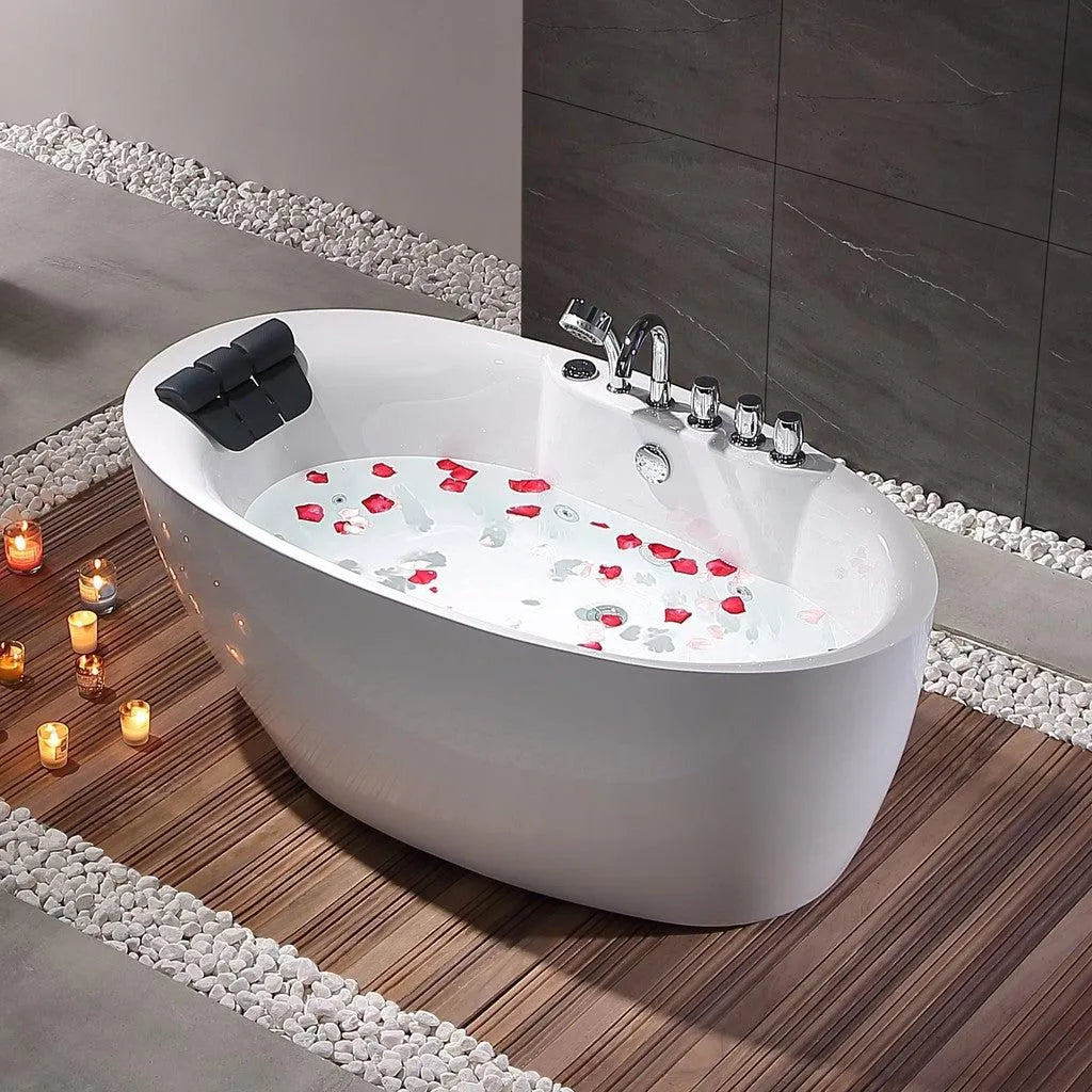 59 in. Whirlpool Freestanding Acrylic Bathtub-59AIS12-1