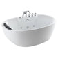 Empava 59 in. Oval Freestanding Jetted Bathtub in White Acrylic (59AIS12) 