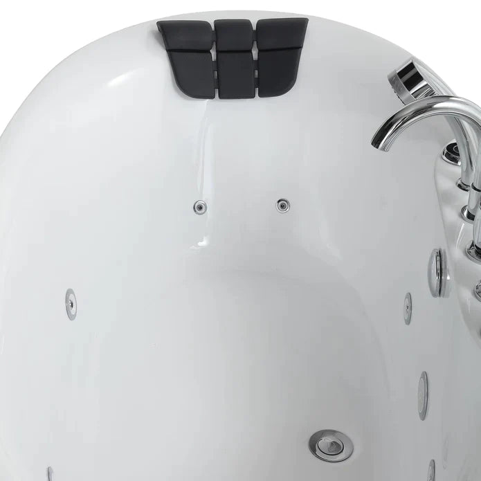 Empava 59 in. Oval Freestanding Jetted Bathtub in White Acrylic (59AIS12) 