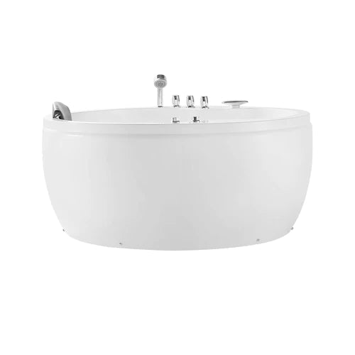 Empava 59 in. Round Hydromassage Jetted Bathtub in White Acrylic (59JT005) 