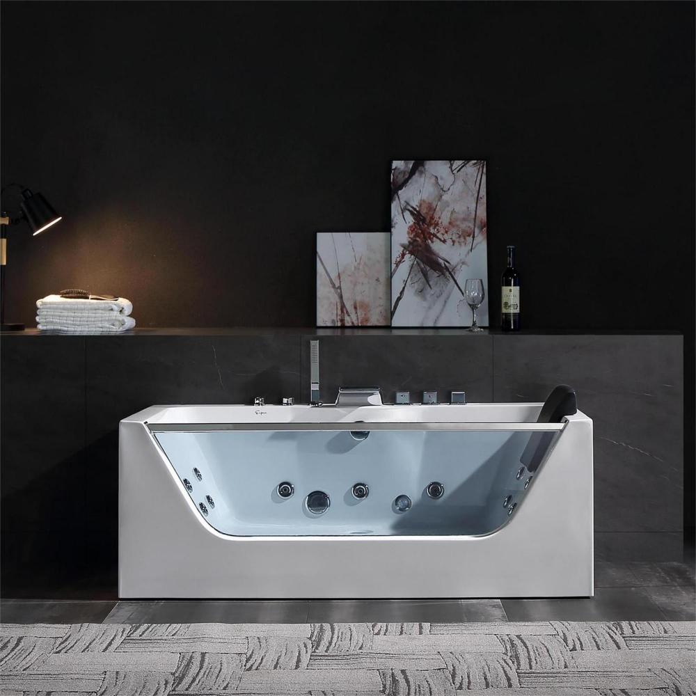 59 in. Whirlpool Rectangular Bathtub EMPV-59JT408LED-1