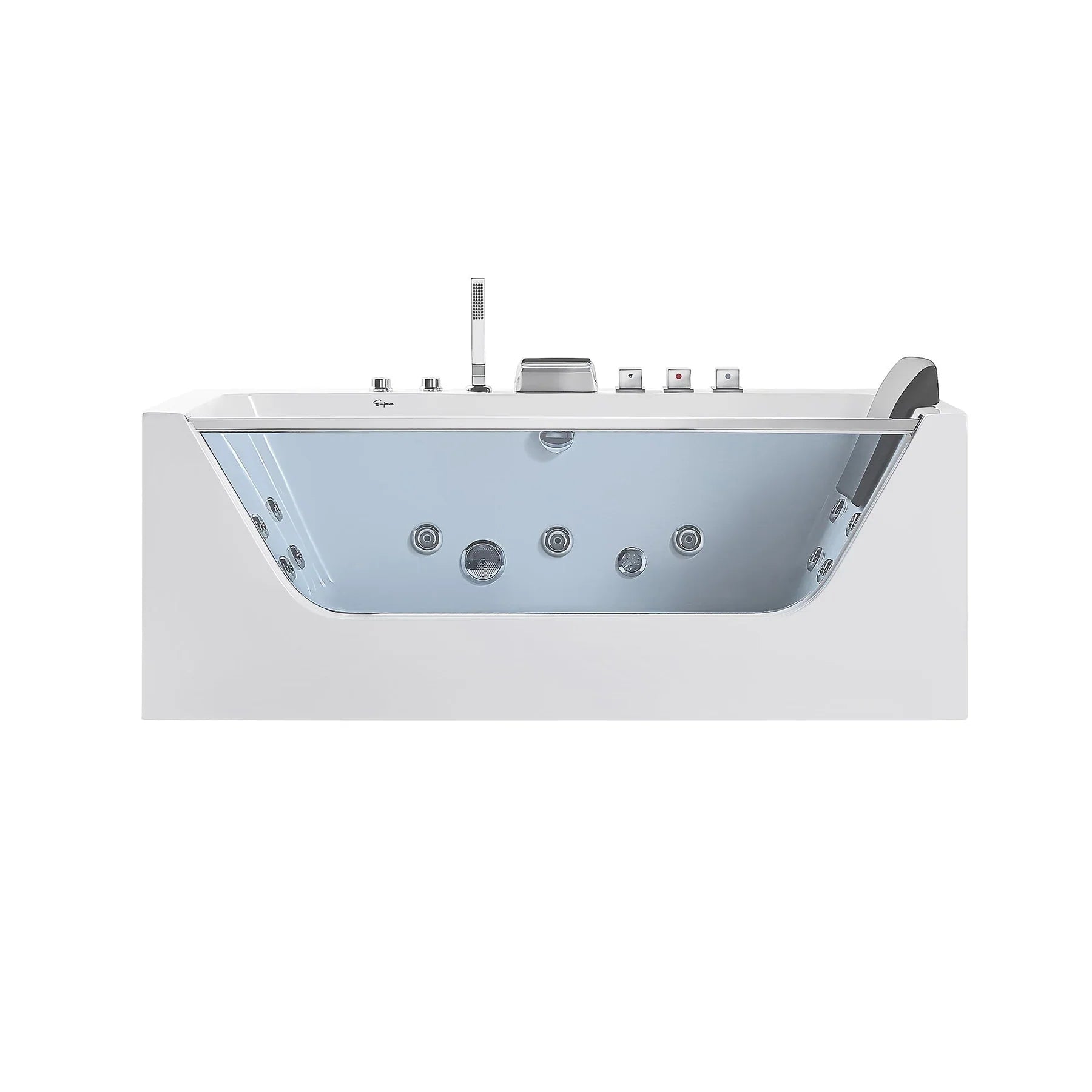 Empava 59 in. Waterfall Faucet Jetted Hydromassage Bathtub (59JT408LED) 