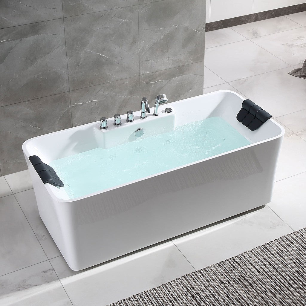 67 in. Whirlpool Freestanding Acrylic Bathtub-67AIS16