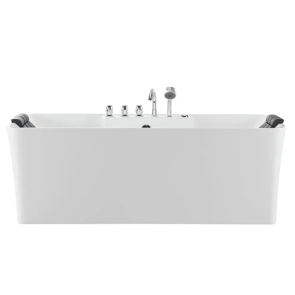 Empava 67 in. Freestanding Hydromassage Jetted Bathtub in White Acrylic (67AIS16) main image.