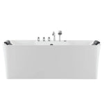 Empava 67 in. Freestanding Hydromassage Jetted Bathtub in White Acrylic (67AIS16) 