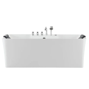 Empava 67 in. Freestanding Hydromassage Jetted Bathtub in White Acrylic (67AIS16) main image.