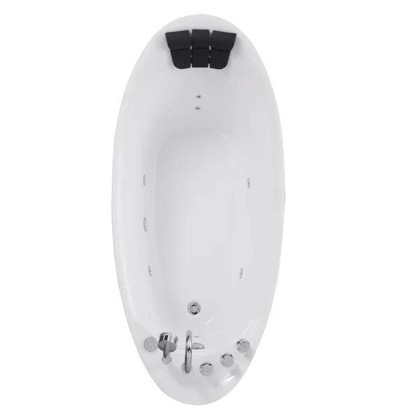 Empava 67 in. Freestanding Jetted Bathtub in White Acrylic (67AIS02) 