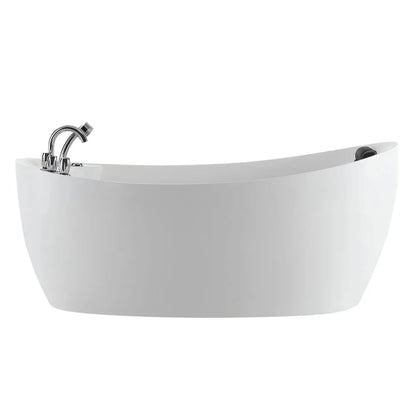 Empava 67 in. Freestanding Jetted Bathtub in White Acrylic (67AIS02) 