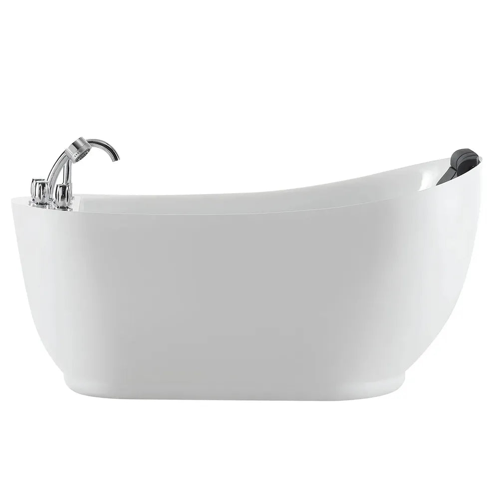 Empava 67 in. Freestanding Jetted Bathtub in White Acrylic (67AIS05) main image.