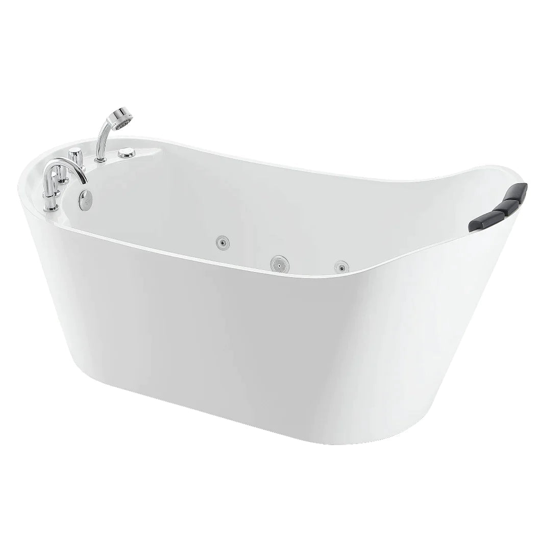 Empava 67 in. Freestanding Jetted Bathtub in White Acrylic (67AIS09)