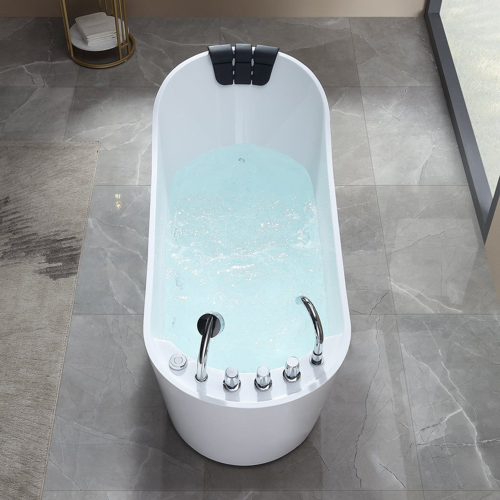67 in. Whirlpool Freestanding Acrylic Bathtub-67AIS09-1