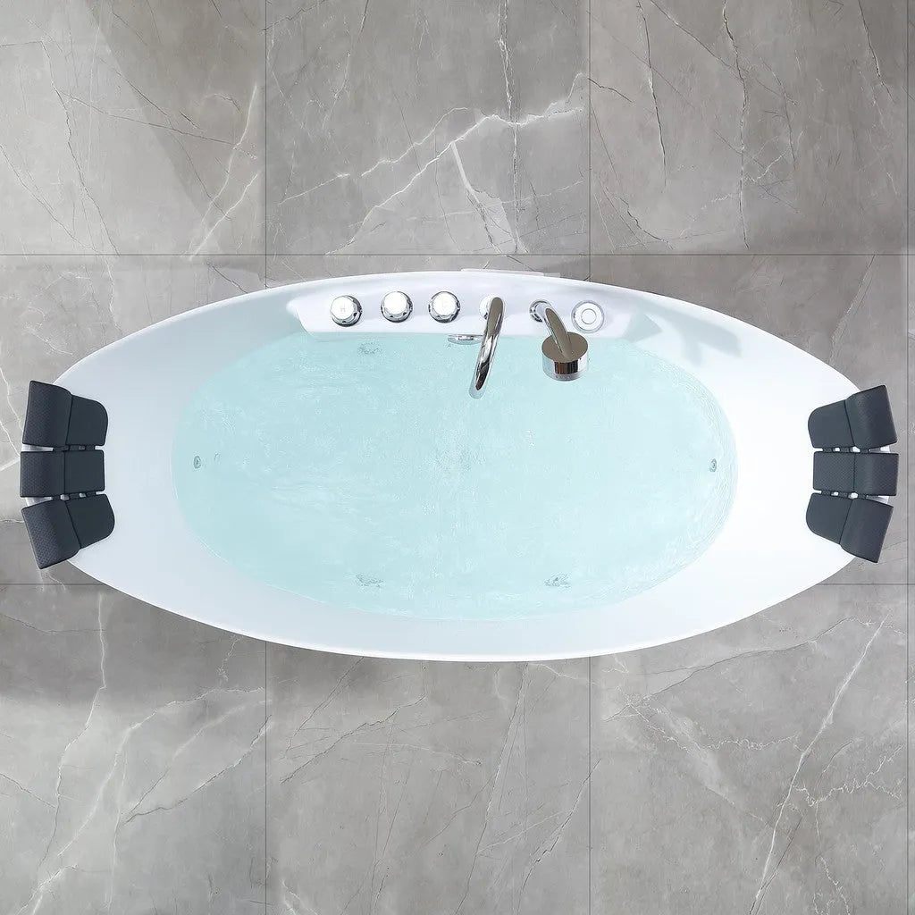 67 in. Whirlpool Freestanding Acrylic Bathtub EMPV-67AIS10