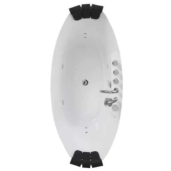 Empava 67 in. Freestanding Jetted Bathtub in White Acrylic (67AIS10) 
