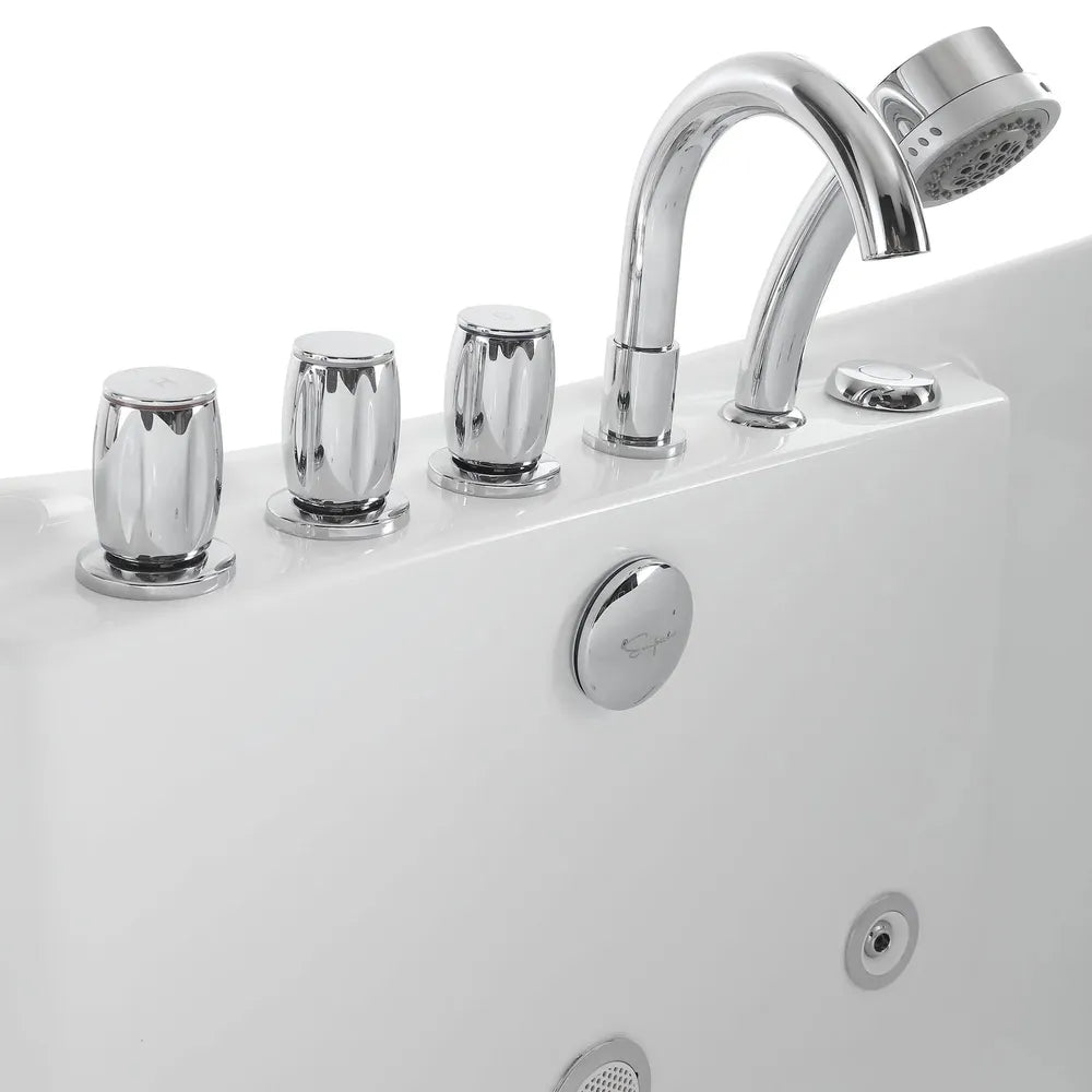 Empava 67 in. Freestanding Jetted Bathtub in White Acrylic (67AIS10) 