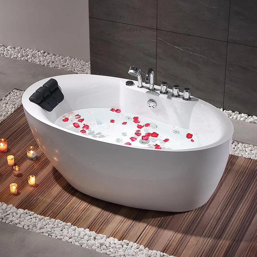 67 in. Whirlpool Freestanding Acrylic Bathtub-67AIS13