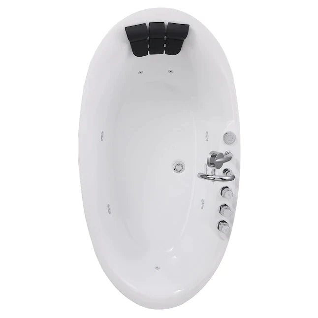 Empava 67 in. Freestanding Jetted Bathtub in White Acrylic (67AIS13)