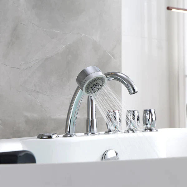 Empava 67 in. Freestanding Jetted Bathtub in White Acrylic (67AIS13) 