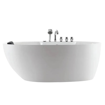 Empava 67 in. Freestanding Jetted Bathtub in White Acrylic (67AIS13) 