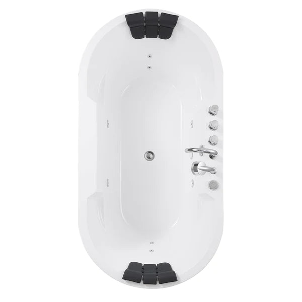 Empava 67 in. Freestanding Jetted Bathtub in White Acrylic (67AIS17) 