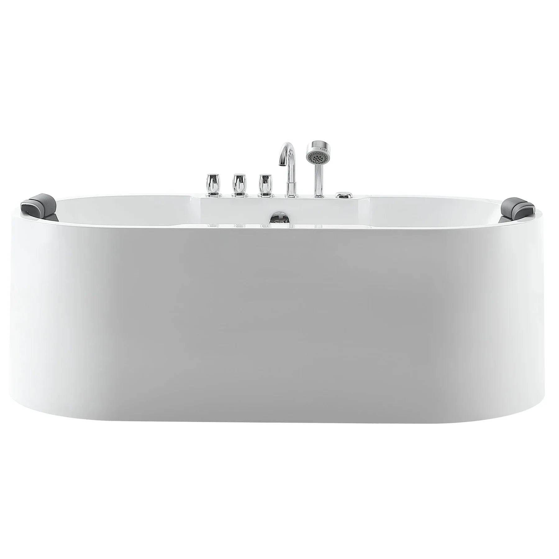 Empava 67 in. Freestanding Jetted Bathtub in White Acrylic (67AIS17) 