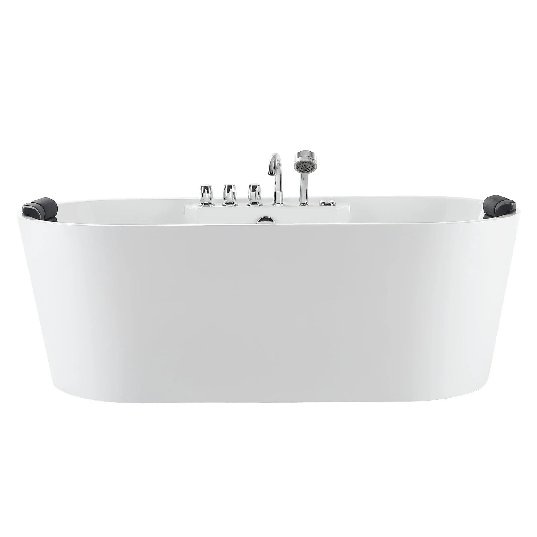 Empava 67 in. Freestanding Jetted Hydromassage Bathtub in White Acrylic (67AIS01)