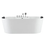 Empava 67 in. Freestanding Jetted Hydromassage Bathtub in White Acrylic (67AIS01) 