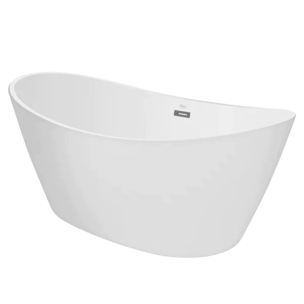 Empava 67 in. Freestanding Soaking Bathtub in White Acrylic (67FT1518) 