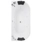 Empava 67 in. Oval Freestanding Hydromassage Bathtub in White Acrylic (67AIS07) 