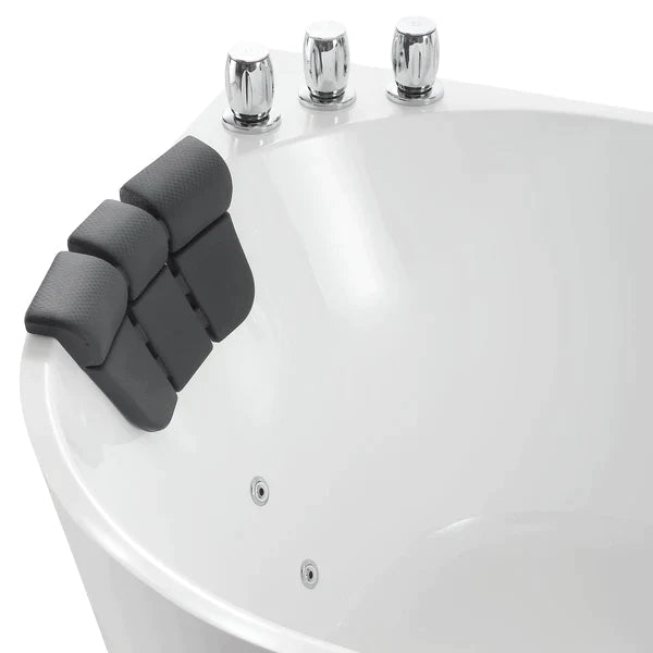 Empava 67 in. Oval Freestanding Hydromassage Bathtub in White Acrylic (67AIS07)