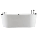 Empava 67 in. Oval Freestanding Hydromassage Bathtub in White Acrylic (67AIS07) 