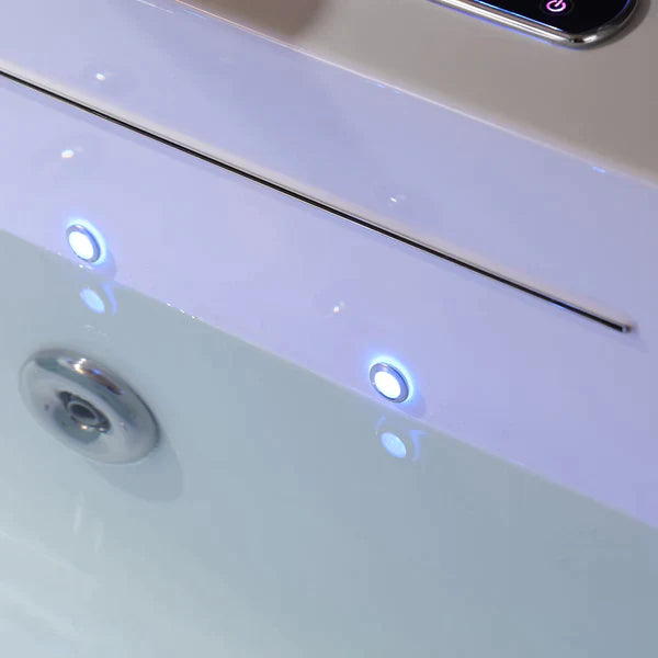 Empava 67 in. Waterfall Faucet and Hydromassage Jetted Bathtub (67JT408LED) 