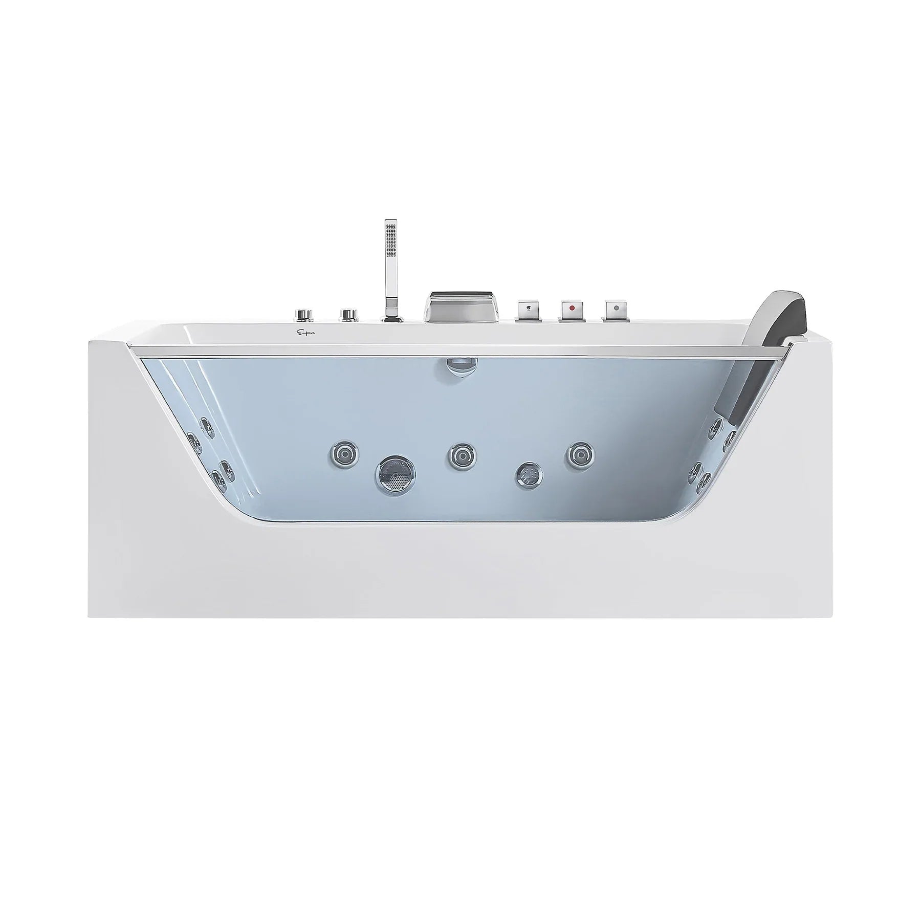 Empava 67 in. Waterfall Faucet and Hydromassage Jetted Bathtub (67JT408LED)