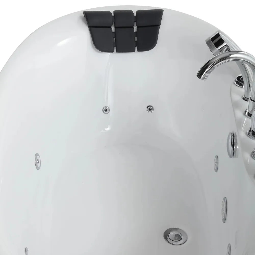 Empava 71 in. Freestanding Jetted Bathtub in White Acrylic (971AIS14) 