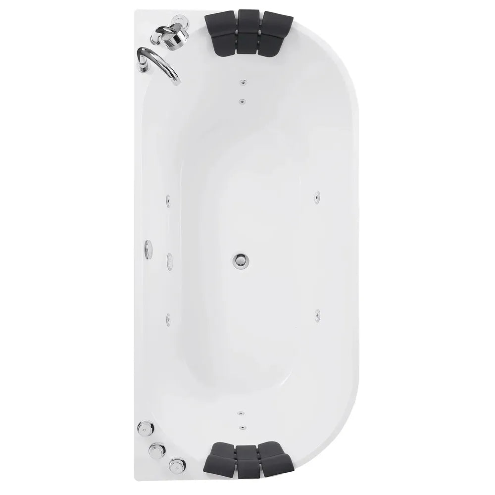 Empava 71 in. Luxurious Oval Jetted Bathtub in White Acrylic (71AIS08) 