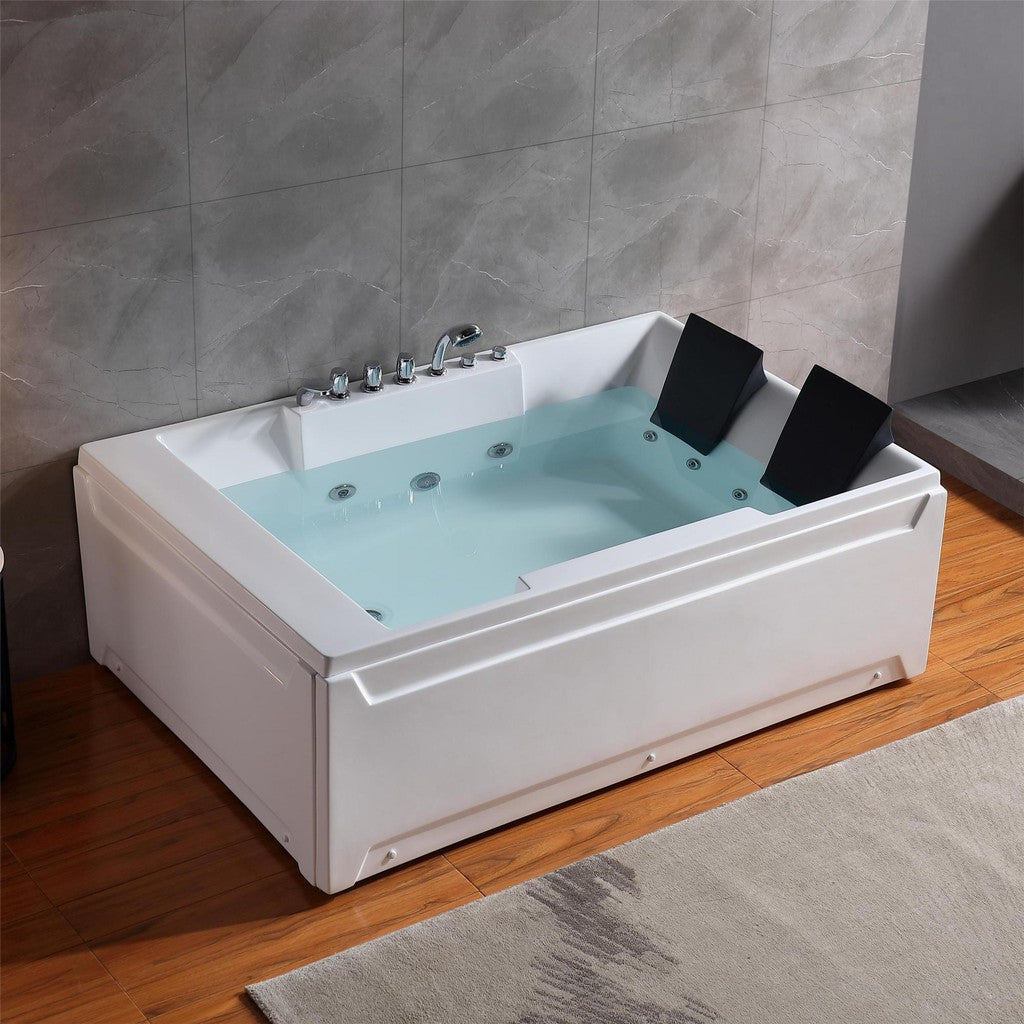 72 in. Whirlpool Rectangular Bathtub-72JT367LED-1