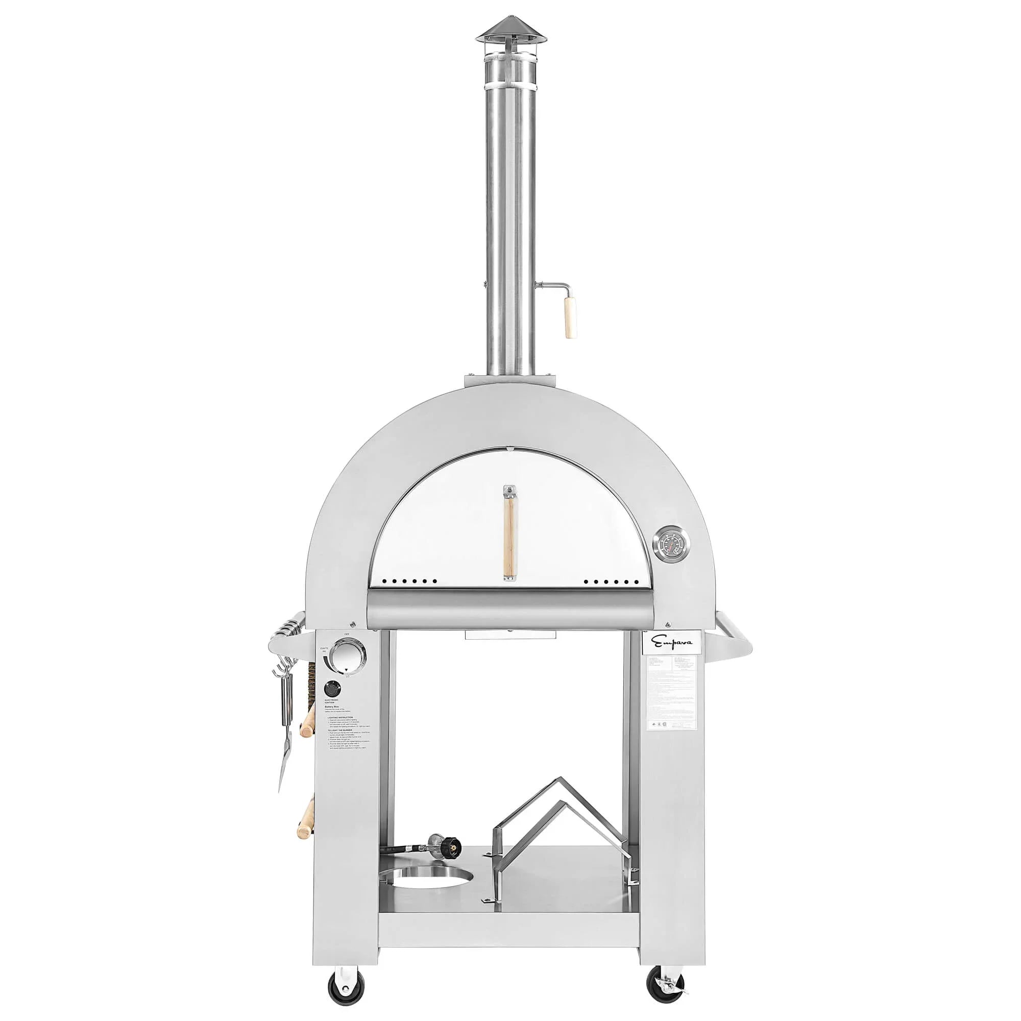 Empava Outdoor Propane Convertible Wood Fired Pizza Oven in Stainless Steel (PG03) 