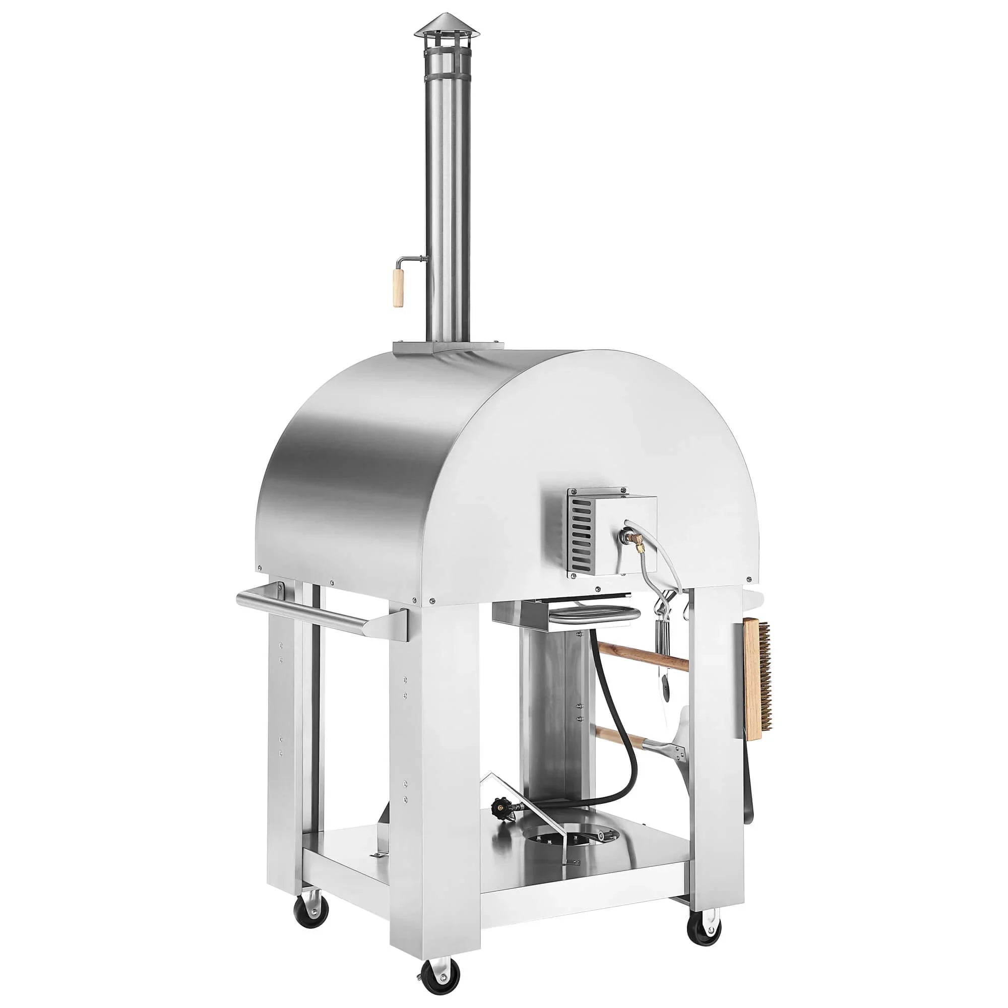 Empava Outdoor Propane Convertible Wood Fired Pizza Oven in Stainless Steel (PG03) 