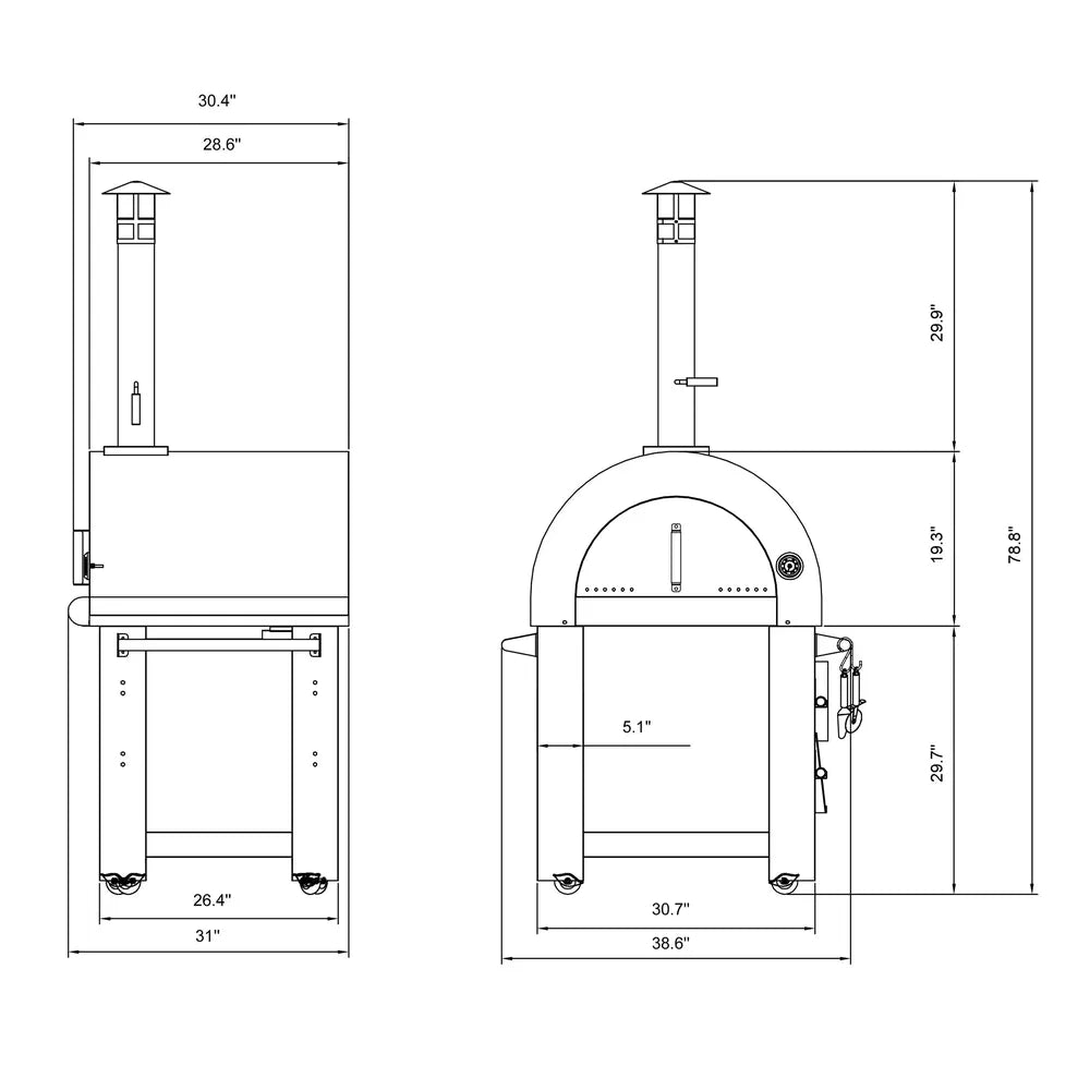 Empava Outdoor Wood Fired Pizza Oven in Stainless Steel (PG01) 
