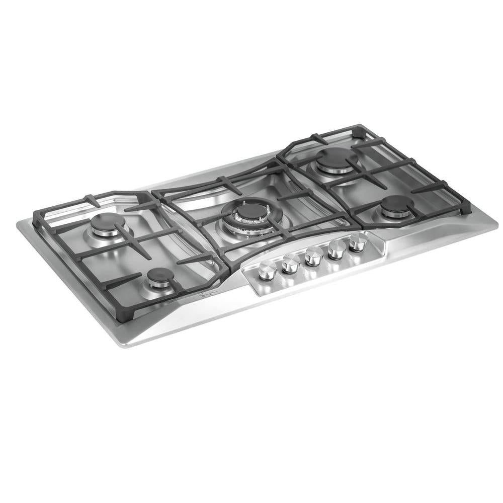Empava 36 in. 5 Burner Built-in Gas Cooktop in Stainless Steel (36GC24)