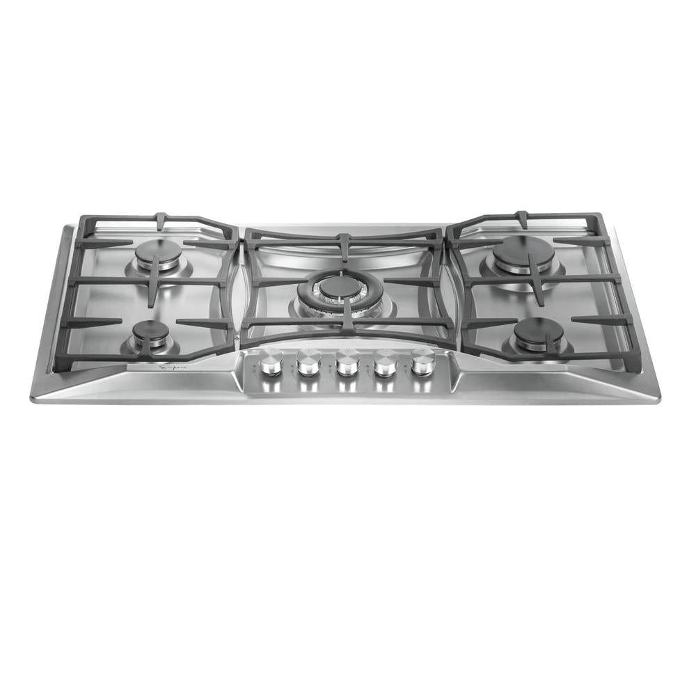 Empava 36 in. 5 Burner Built-in Gas Cooktop in Stainless Steel (36GC24)