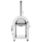 Empava 25 in. Outdoor Wood Fired Pizza Oven in Stainless Steel with Red Accents (PG06)