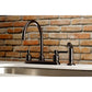 Kingston Brass Concord 8 in. Centerset Kitchen Faucet with Sprayer (FB795DLSP) Oil Rubbed Bronze