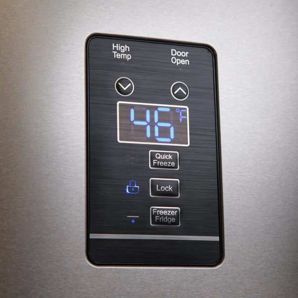 Forno Stainless Steel 60 in. Professional Refrigerator temperature control panel.