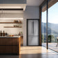 Forno Gallipoli - 31 in. 17.5 cu. ft. French Door Refrigerator with Internal Ice Maker in Stainless Steel (FFFFD1974-31SB) in a modern kitchen with a view of mountains
