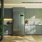 Forno Salerno - 33 in. 15.6 cu. ft. Side by Side Counter Depth Refrigerator in Stainless Steel (FFRBI1805-33SB) in a modern kitchen.