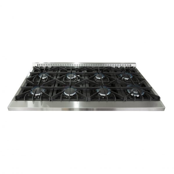 Forno Stainless Steel 48 in. All Gas Range cooktop with 8 gas burners
